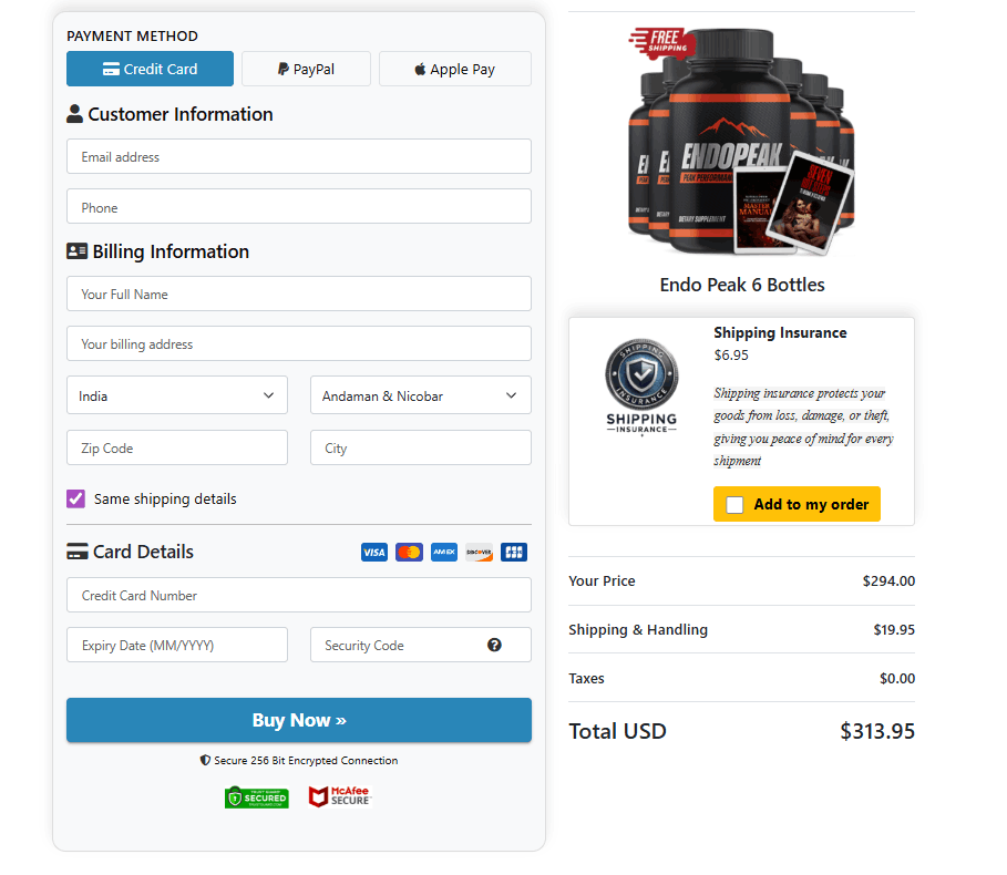  Peak Force  order slip